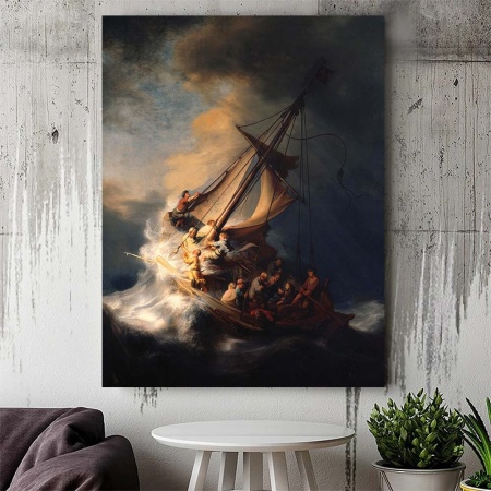 Tablou Canvas "The Storm on the Sea of Galilee" - Furtuna pe Marea Galileii - Img 8