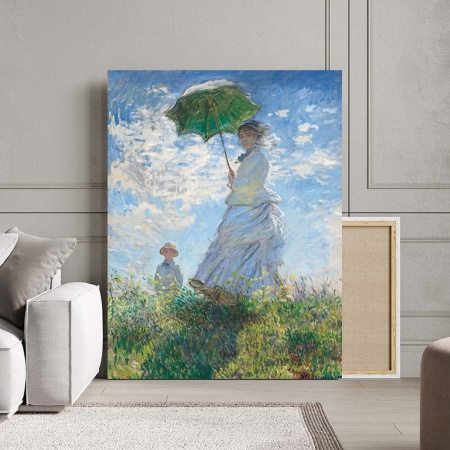 Tablou Canvas "The Woman with a Parasol" - Femeie cu umbrelă - Img 2