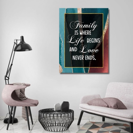Tablou Motivational - Family is where life begins - Img 4