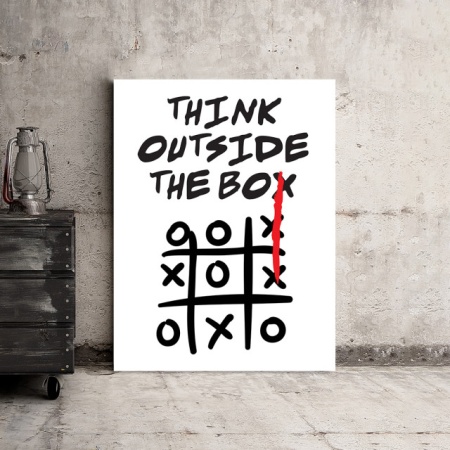 Tablou Motivational - Think Outside The Box (Tic Tac Toe) - Img 3