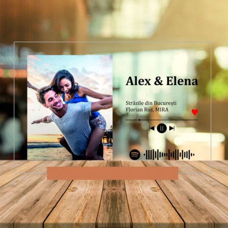 Tablou Personalizat Din Acrilic Cu Poza, Mesaj Text Si Melodia Voastra - Spotify - 15x20cm - Img 6