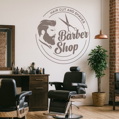 Barbershop (man profile and scissors)