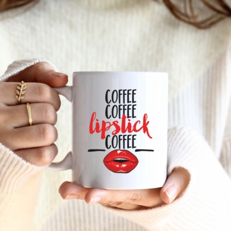 Cana cu Mesaj Coffee Coffee Lipstick Coffee - Img 3