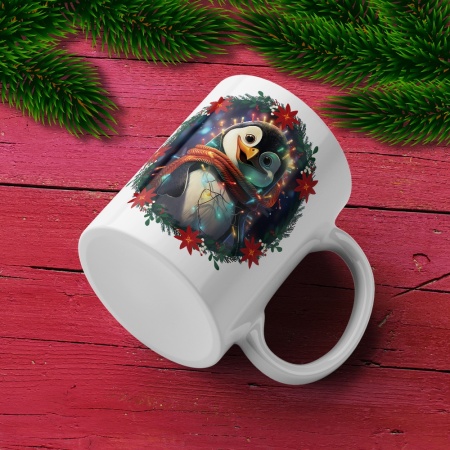 Cana De Craciun - Penguin with Red Scarf (mesaj personalizat) - Img 3