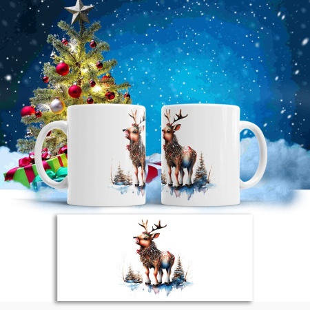Cana De Craciun - Watercolor Reindeer - Img 2