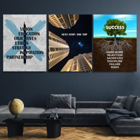 Pachet tablouri canvas motivationale - set 3 tablouri Success, Next stop si Tree - Img 3