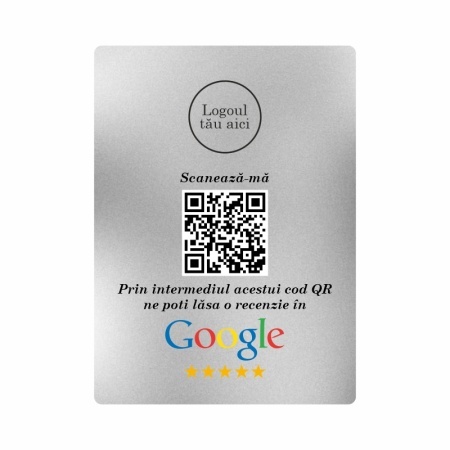 Plachetă Argintie Personalizată cu Recenzie Google - Img 3