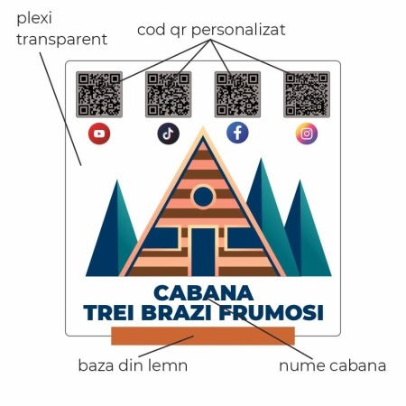 Plachetă Personalizată din Plexiglas cu Bază din Lemn – 4 Coduri QR - Img 3