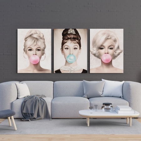 Set 3 Tablouri Canvas - Bubble gum divas - Img 3
