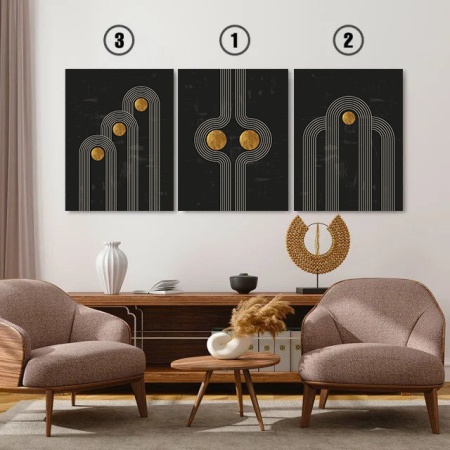 Set 3 Tablouri Golden art deco - Img 3
