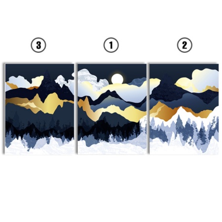 Set Tablouri Canvas - Frozen Golden Mountains - Img 3