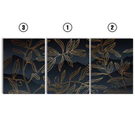 Set Tablouri Canvas - Golden Olive Branches - Img 2
