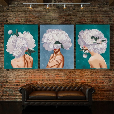 Set Tablouri Canvas - Peony Lady - Img 3