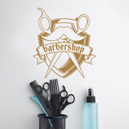 Sticker Barbershop (scissors and moustache) - Img 4