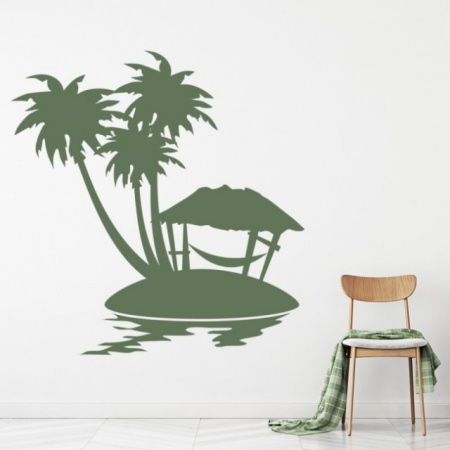 Sticker de Perete Palm Tree Scene Tropical Beach - Img 2