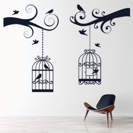 Sticker Tree Branch Bird Cage - Img 2