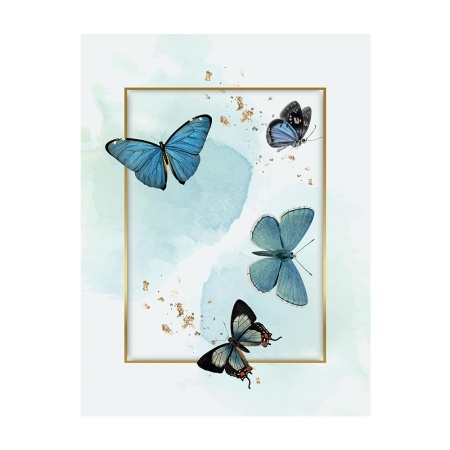 Tablou Butterflies and golden frame - Img 4