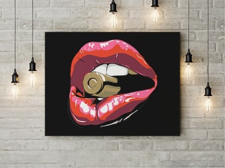 Tablou Canvas Bullet And Sexy Lips - Img 3
