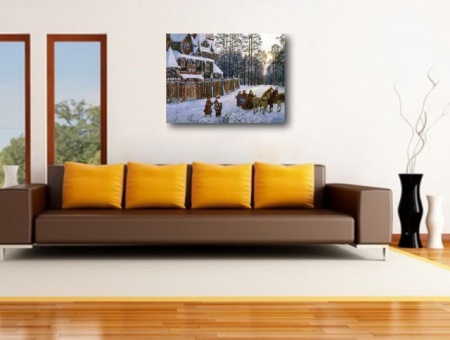 Tablou Canvas Efect Pictura - Iarna pe ulita - Img 2