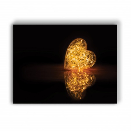 Tablou Canvas Heart Glowing In The Dark - Img 3