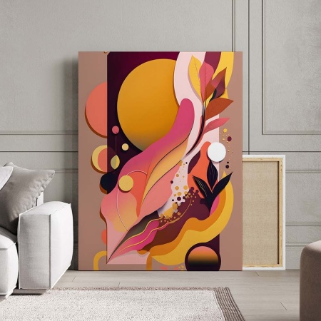 Tablou Canvas Modern Abstract - Exotic pastel painting - Img 3