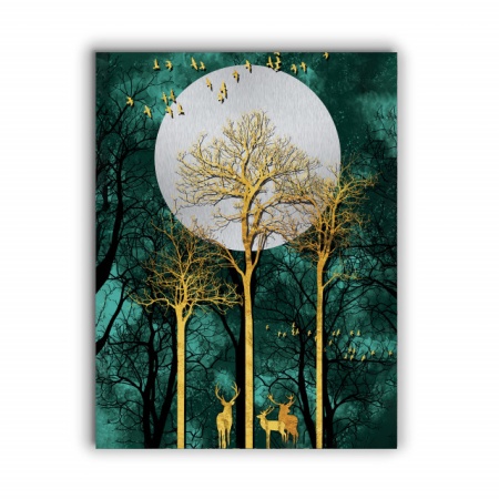 Tablou Canvas Moon Behind The Golden Trees - Img 4
