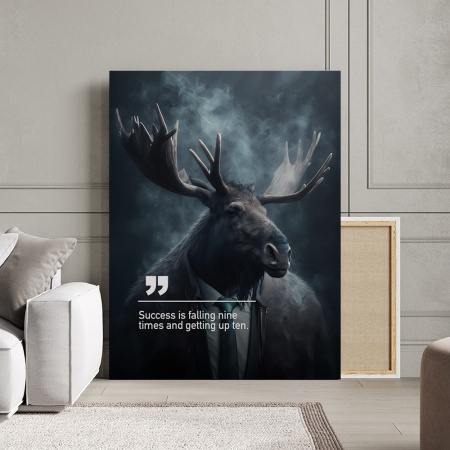 Tablou Canvas Personalizat - Business Animals - Moose - Img 3