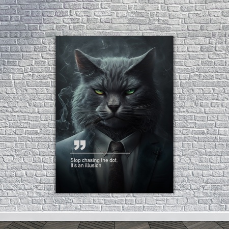 Tablou Canvas Personalizat - Business Animals - Senior cat - Img 4