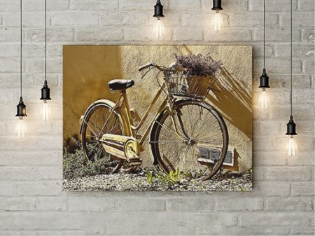 Tablou Canvas Yellow Bike With Flowers - Img 2