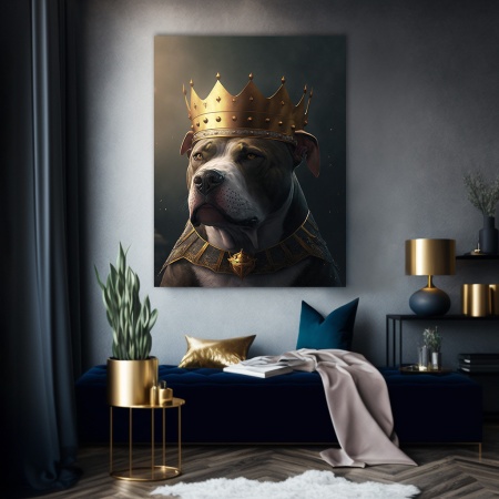 Tablou Dog with golden crown - Img 2