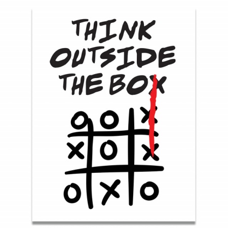 Tablou Motivational - Think Outside The Box (Tic Tac Toe) - Img 4