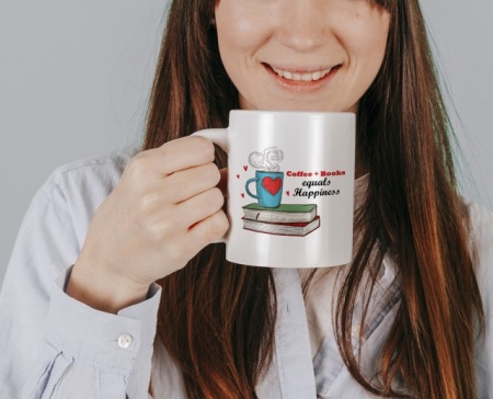 Cana Cu Mesaj - Coffee + Books = Happiness - Img 3