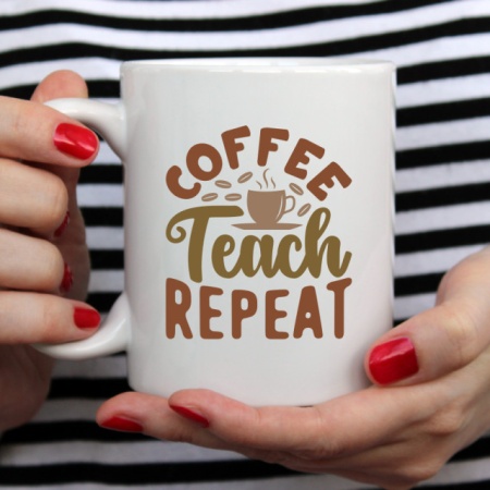 Cana cu Mesaj Coffee Teach Repeat - Img 3