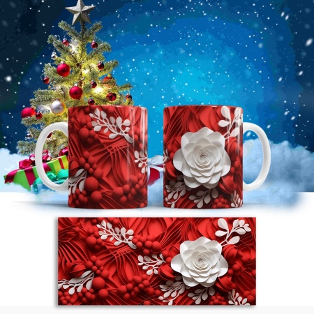 Cana De Craciun - 3D Red Winter Decorations - Img 2