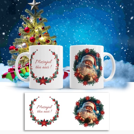 Cana De Craciun - Smling Santa with Glasses (mesaj personalizat) - Img 2