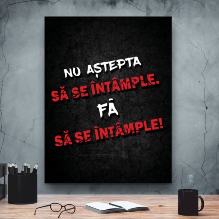 Pachet tablouri canvas motivationale - set 3 tablouri Cheia, Time si Nu astepta - Img 6