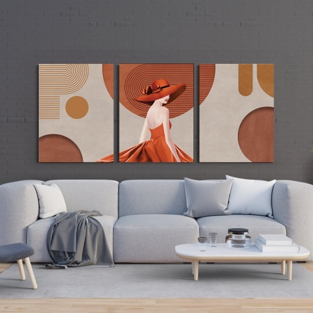 Set 3 Tablouri Canvas - Lady in red - Img 2