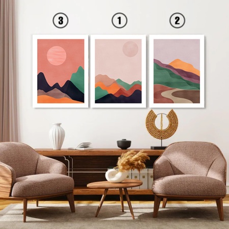 Set 3 Tablouri Pastel mountains - Img 4