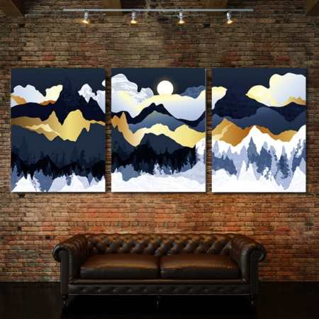 Set Tablouri Canvas - Frozen Golden Mountains - Img 4