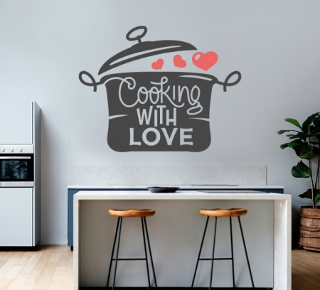 Sticker Bucatarie - Cooking with love (hearts) - Img 3
