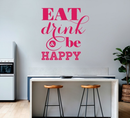 Sticker Bucatarie - Eat, drink, be happy - Img 3