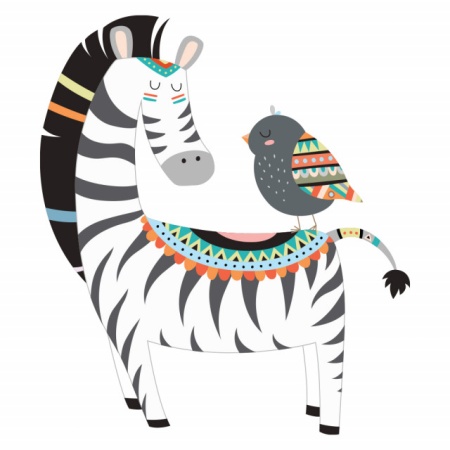 Sticker Copii Zebra and the bird - Img 3