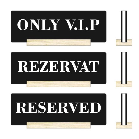 Suport semn de masa pentru restaurant mesaj - Rezervat - Img 6