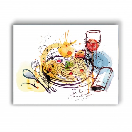 Tablou Bucatarie - Pasta And Wine - Img 2