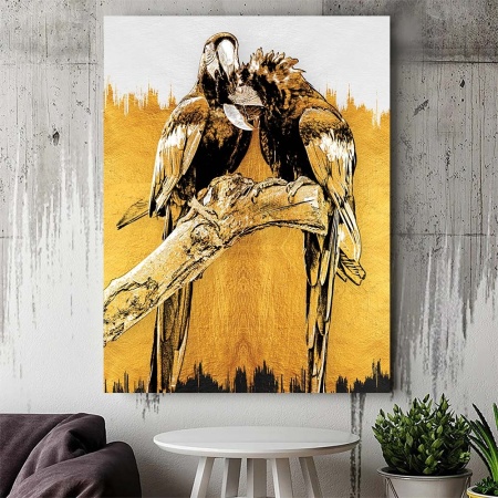 Tablou Canvas - Golden parrots - Img 3