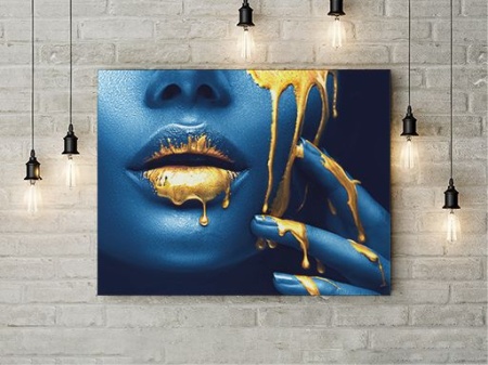 Tablou Canvas Golden Temptation - Blue Pearl - Img 3