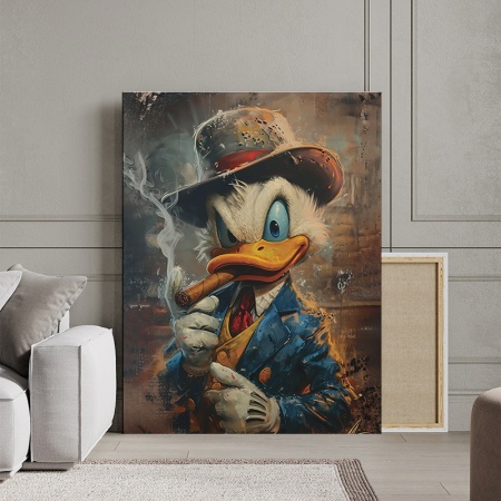 Tablou Canvas Inspirațional - Realistic Smoking Scrooge - Img 3