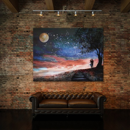 Tablou Canvas Kiss Under The Full Moon - Img 3
