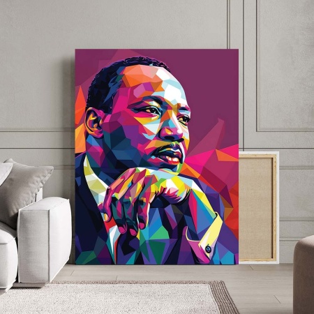 Tablou Canvas - Martin Luther King Polygonal Portrait - Img 6