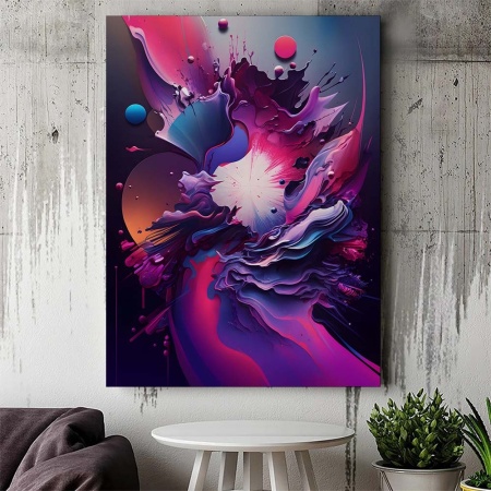 Tablou Canvas Modern Abstract - 3D Pink and lavander vortex - Img 2